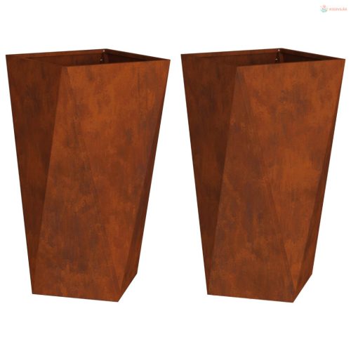 Növénytartó 2 pcs Rozsdás 40 x 40 x 75 cm Időjárásálló acél