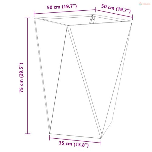 Növénytartó Antracit 50 x 50 x 75 cm Acél
