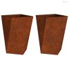 Növénytartó 2 pcs Rozsdás 50 x 50 x 75 cm Időjárásálló acél