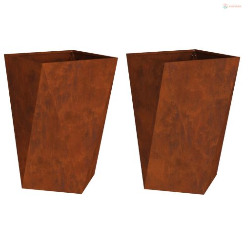 Növénytartó 2 pcs Rozsdás 50 x 50 x 75 cm Időjárásálló acél