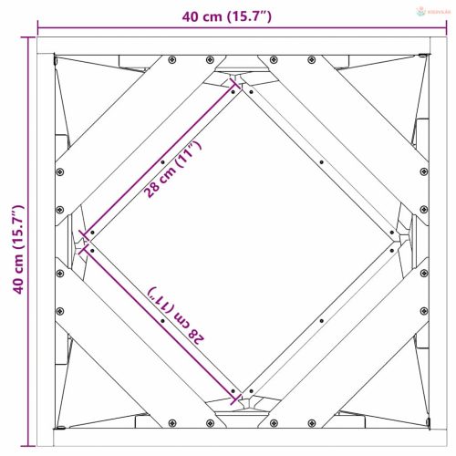 Növénytartó Olajzöld 40 x 40 x 40 cm Acél