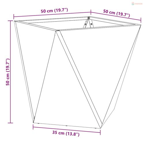 Növénytartó Fekete 50 x 50 x 50 cm Acél