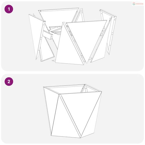 Növénytartó Ezüst 50 x 50 x 50 cm Rozsdamentes acél