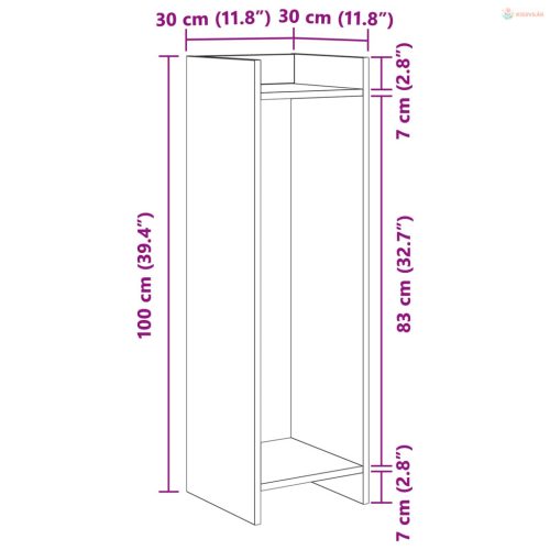 Növényállvány Sonoma tölgy 30 x 30 x 100 cm Mérnöki fa