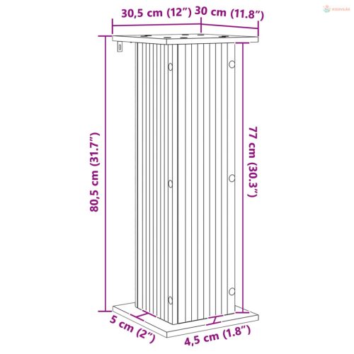 Növényállvány 2 pcs Fehér 30,5 x 30 x 80,5 cm Szerelt Fa
