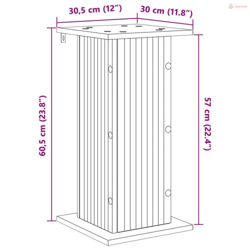 Növényállvány Sonoma Tölgy 30,5 x 30 x 60,5 cm Szerelt Fa