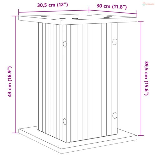 Növényállvány 2 pcs Fehér 30,5 x 30 x 43 cm Szerelt Fa