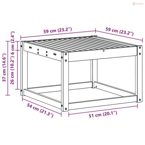 Kültéri Asztal Tömör Akácfa Természetes 59 x 59 x 37 cm