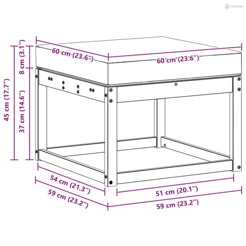 Kültéri lábtartó Tömör Akácfa Természetes