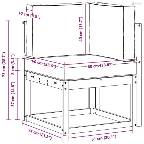 Kültéri Sarokkanapé Tömör Akácfa