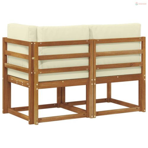 Kültéri középső és sarok kanapé párnával 2 Darab Tömör Akácfa