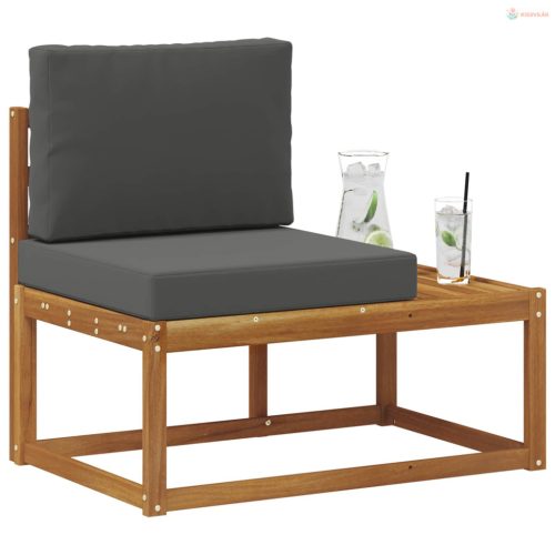 Kültéri végleges kanapé Természetes és antracit 91 x 63 x 73 cm