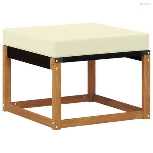 Kültéri lábtartó Tömör akácfa és Textilene szövet Természetes