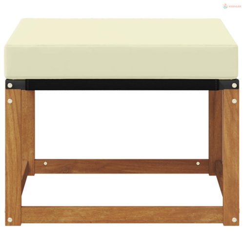 Kültéri lábtartó Tömör akácfa és Textilene szövet Természetes