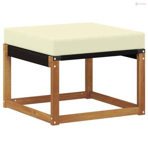 Kültéri lábtartó Tömör akácfa és Textilene szövet Természetes