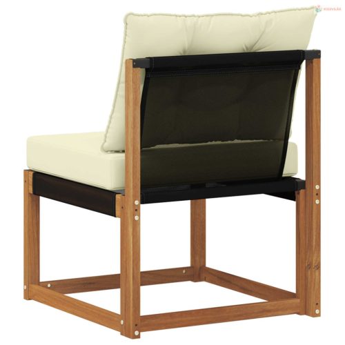 Kültéri Középső kanapé Tömör akácfa és Textilene szövet