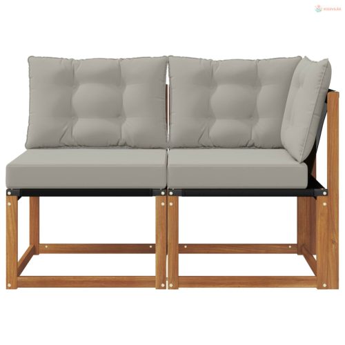 Kültéri középső és sarok kanapé párnával 2 Darab Természetes