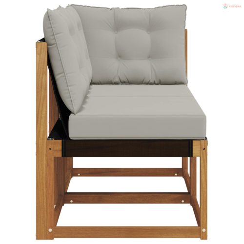 Kültéri középső és sarok kanapé párnával 2 Darab Természetes