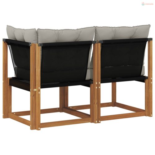 Kültéri középső és sarok kanapé párnával 2 Darab Természetes