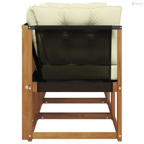 Kültéri középső és sarok kanapé párnával 3 Darab Természetes