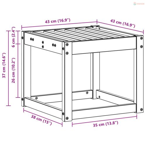 Székpad Természetes 43 x 43 x 37 cm Tömör Akácfa