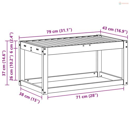Kültéri Zsámoly Pad Természetes 79 x 43 x 37 cm Tömör Akácfa