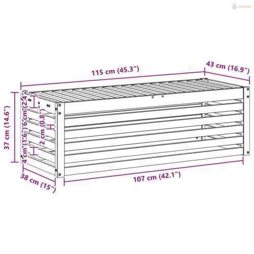 Kültéri Szék Pad Természetes 115 x 43 x 37 cm Tömör Akácfa