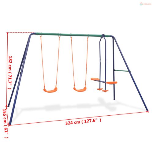 Kerti hintakészlet 4 db narancssárga üléssel