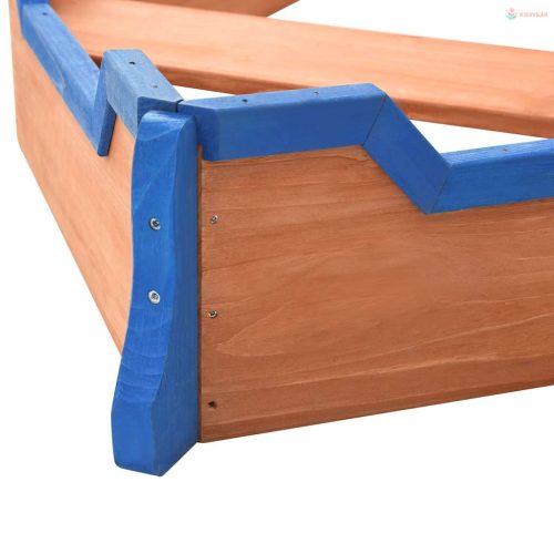 Kalózhajó formájú fenyőfa homokozó 190 x 94,5 x 101 cm