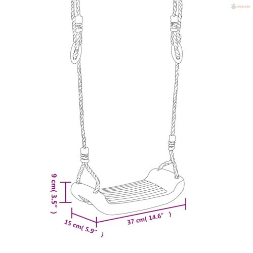 2 db kék polietilén hinta kötéllel 37 x 15 cm