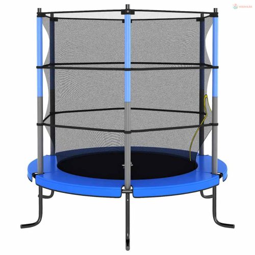Kerek kék trambulin védőhálóval 140 x 160 cm