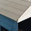 Tömör fenyőfa játszóház zárható ajtóval és virágcserepekkel