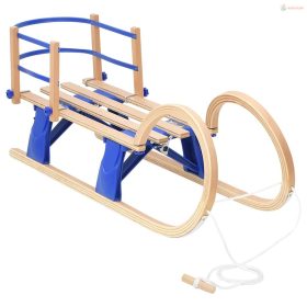 Összecsukható furnérlemez szánkó háttámlával 110 cm