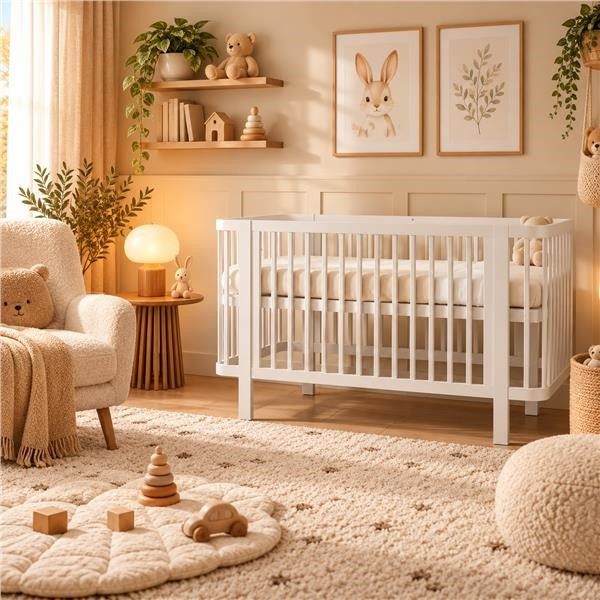 Gyermek ovális babaágy New Baby Klára fehér