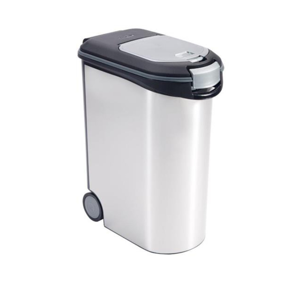 Curver állateledel tároló, 20kg / 54 l fémes fehér