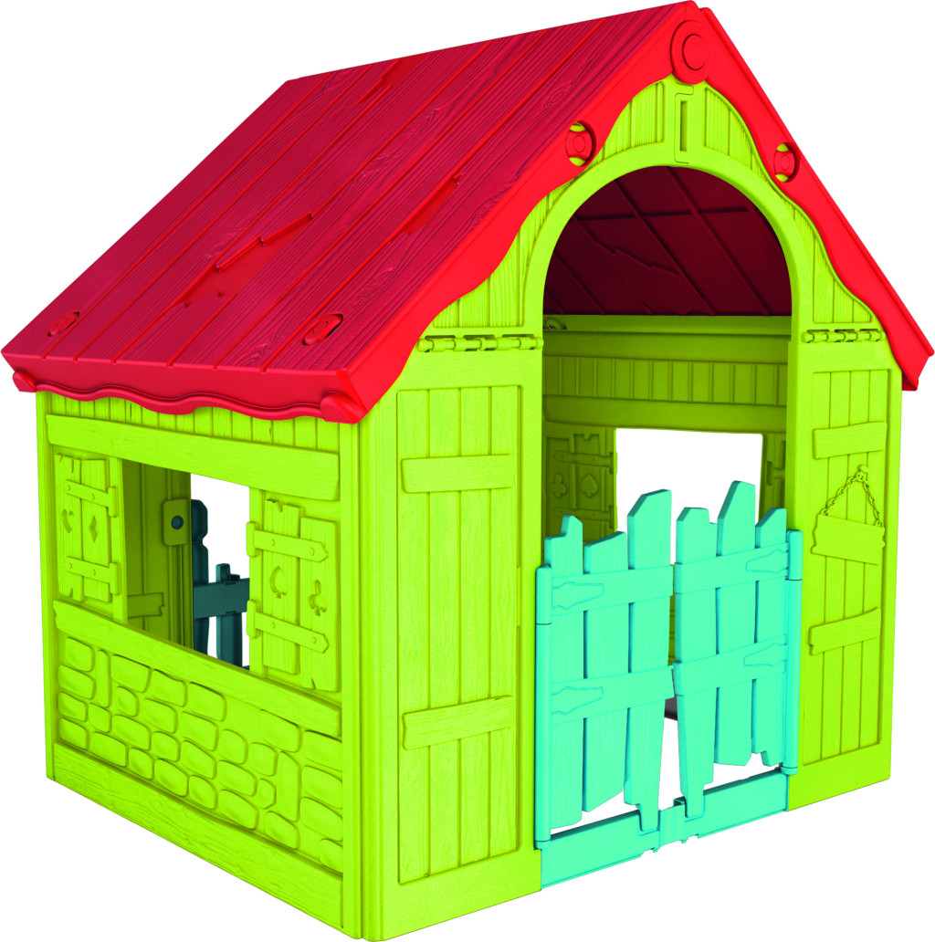 Keter WONDERFOLD PLAYHOUSE kerti házikó, piros / zöld / kék