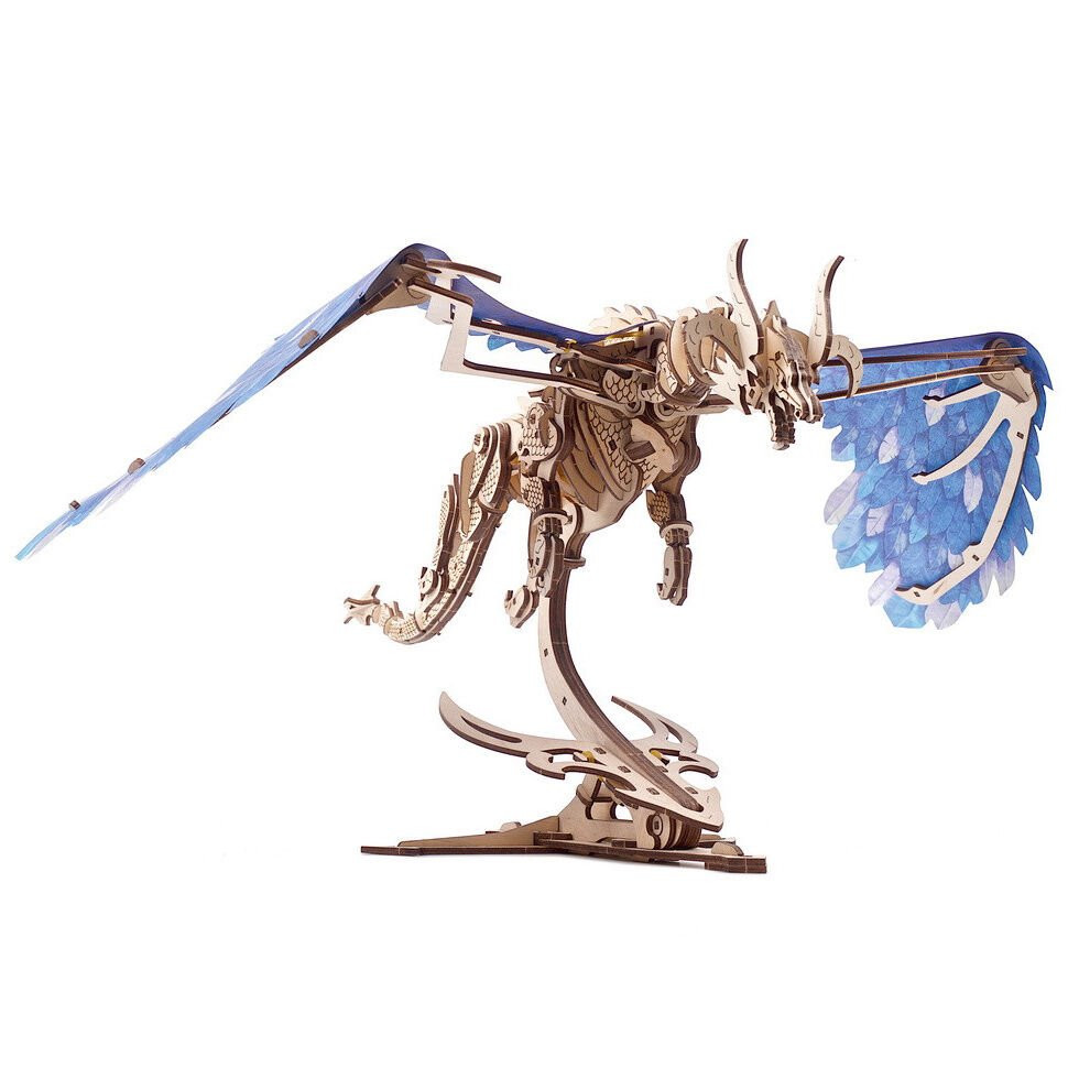 Ugears játék - 3D fa mechanikus kirakós Sárkány