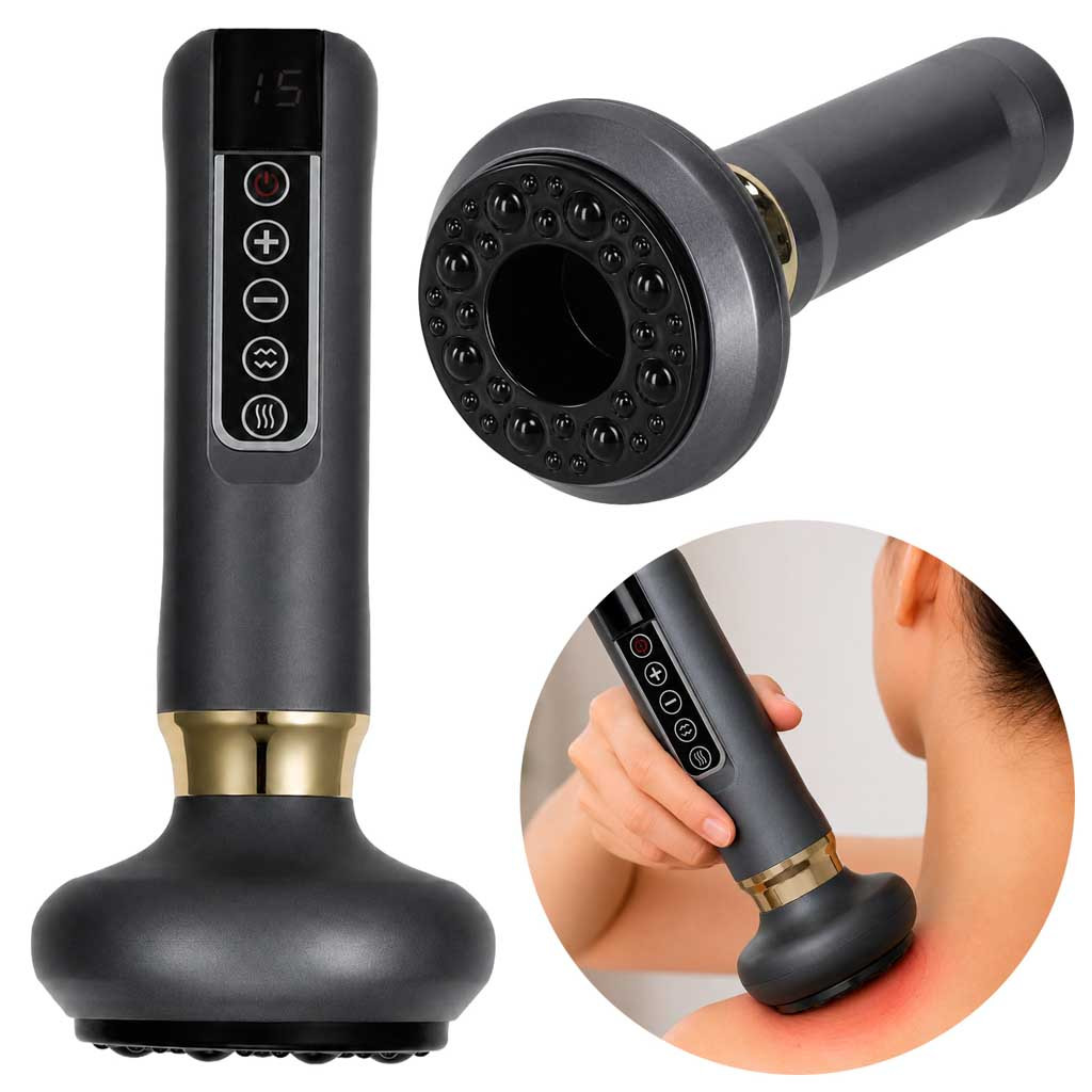 USB-tölthető vákuumos masszírozó fűtéssel, szürke