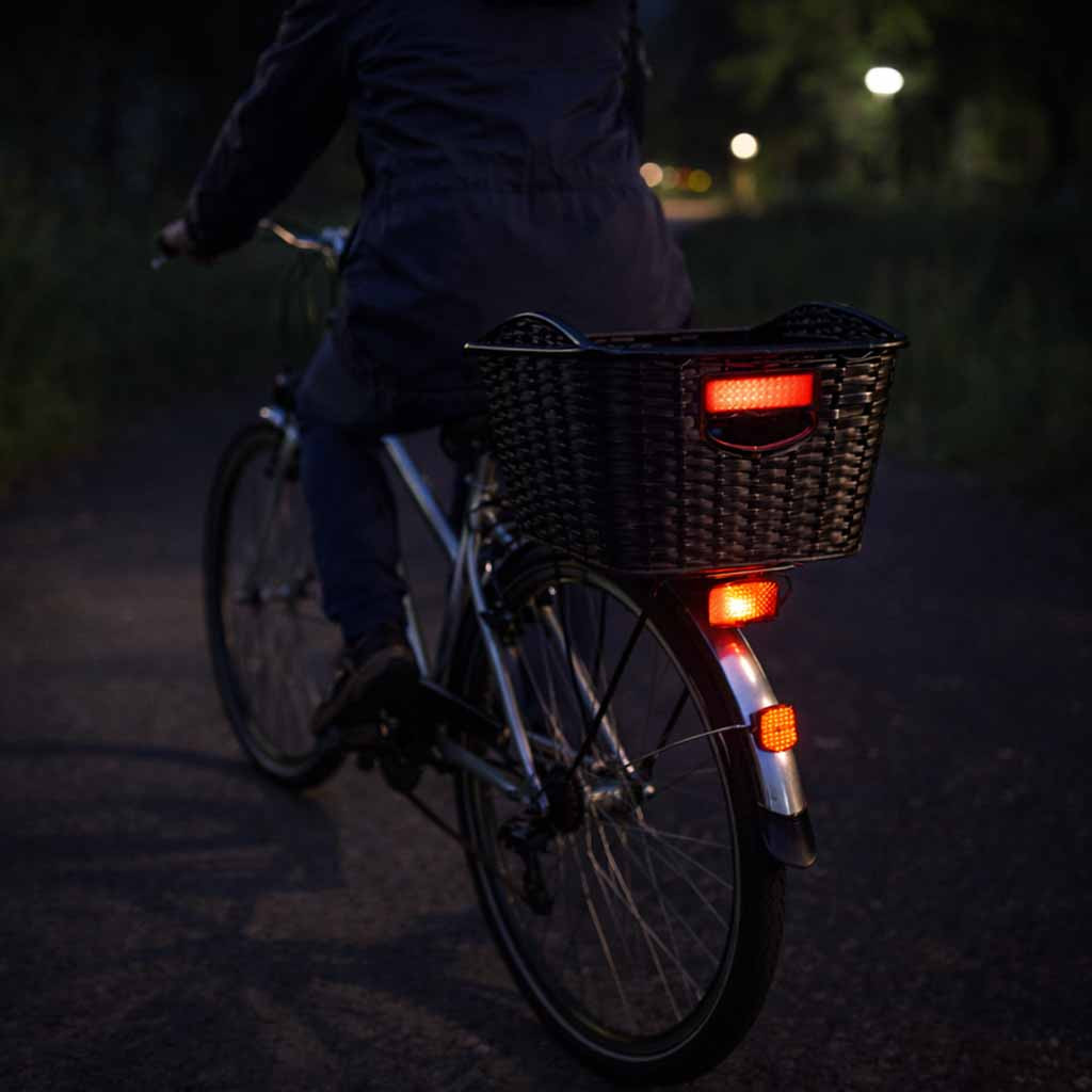 Hátsó kerékpárkosár fényvisszaverővel, 18 l, fekete
