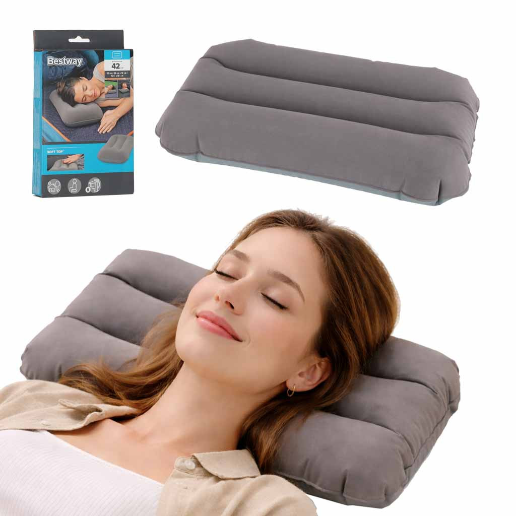Bestway 67121 felfújható utazópárna, szürke