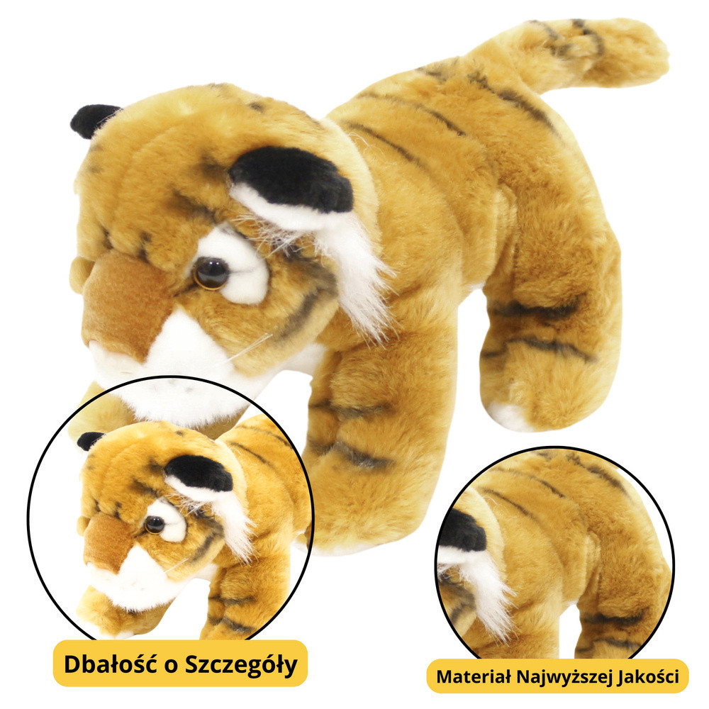 Narancsbarna plüss tigris, 25 cm