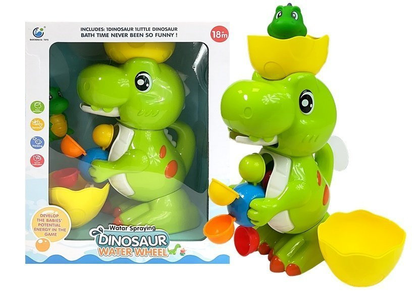 Dinoszauruszos fürdőjáték vízimalommal