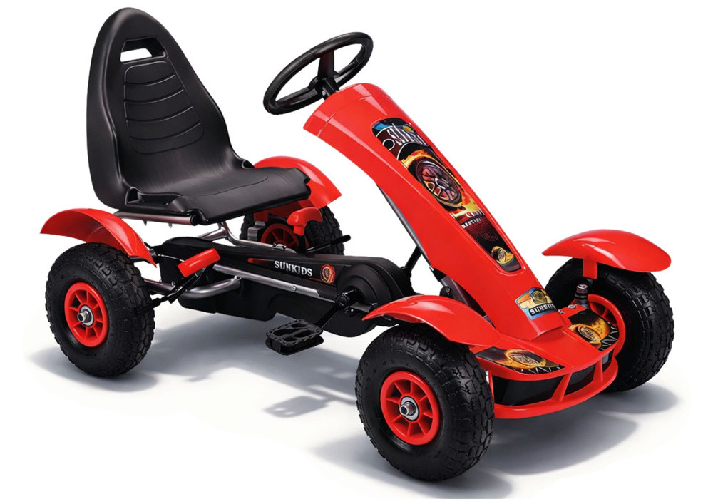 F618 pedálos gokart, piros, 50 kg teherbírással