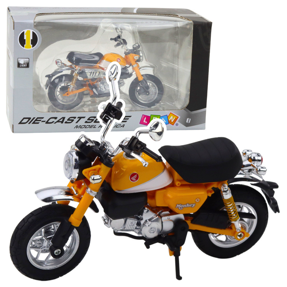 Retró motormodell világítással, 1:12 – sárga