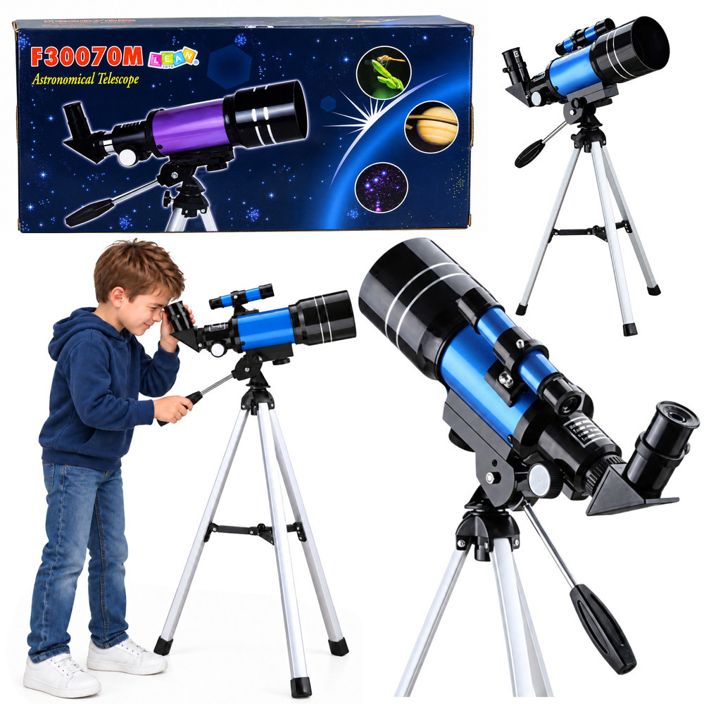Csillagászati távcső állvánnyal – kék, 70 mm, 150×