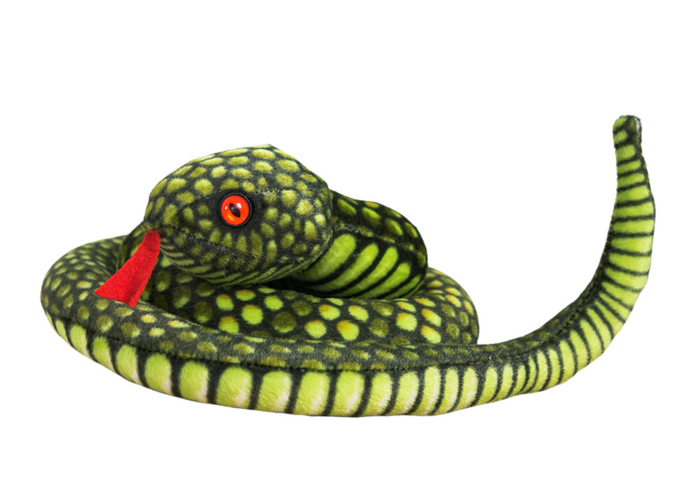 Zöld plüss kígyó, 100 cm
