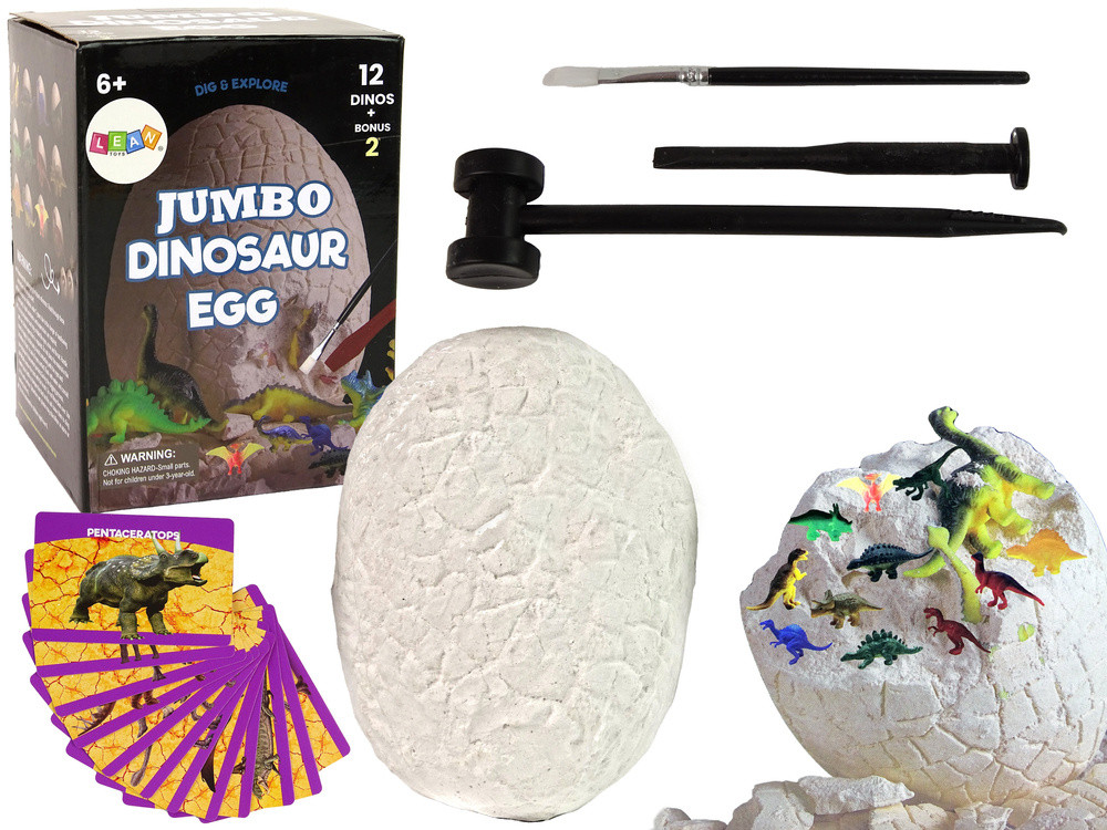 Óriás dinoszaurusztojás ásatókészlet – 12 figurával
