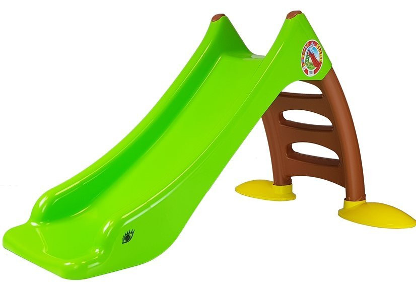 424 kerti gyermekcsúszda háromfokú létrával – zöld-barna, 130 cm