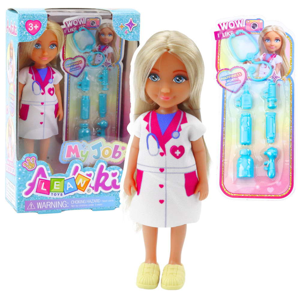 Ankiki mini orvosbaba kezelési kiegészítőkkel, 13 cm