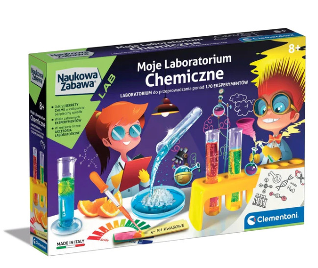 Clementoni 60250 kémiai laboratórium, 150 kísérlettel – LENGYEL NYELVŰ